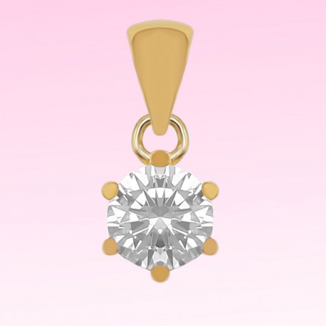 Pendentif Plaqué or 18 carats et Oxyde zirconium