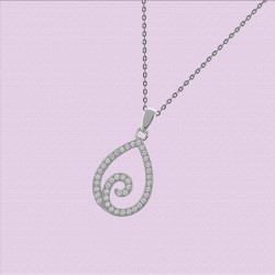 Collier en Argent 925 rhodié et Oxydes de Zirconium