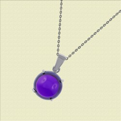 Collier en Argent 925 rhodié et pierre violette