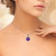 Collier en Argent 925 rhodié et pierre violette