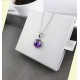 Collier en Argent 925 rhodié et pierre violette