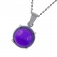 Collier en Argent 925 rhodié et pierre violette