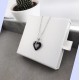 Collier Coeur en Argent 925 rhodié, Céramique et Oxydes Zirconium