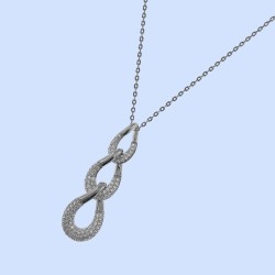 Collier en Argent 925 rhodié et Oxydes Zirconium