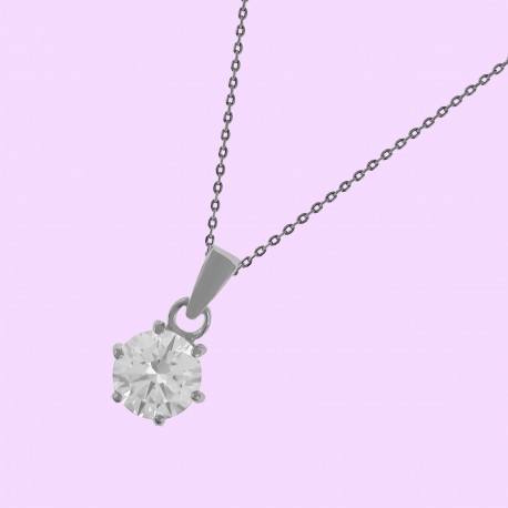 Collier en Argent 925 rhodié et Oxyde Zirconium