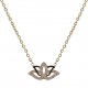 Collier Fleur de Lotus en Acier inoxydable doré et Zircones