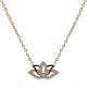 Collier Fleur de Lotus en Acier inoxydable doré et Zircones