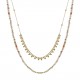 Collier double rangs en Acier inoxydable doré et Pierres de verre