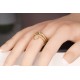 Bague réglable en Acier doré et Zircone