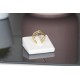 Bague réglable en Acier doré et Zircone
