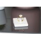 Bague réglable Fleur en Acier doré et Nacre