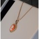 Collier camée orange petit modèle Plaqué Or et Résine