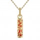 Collier Tiki Force petit modèle Plaqué Or et Résine corail