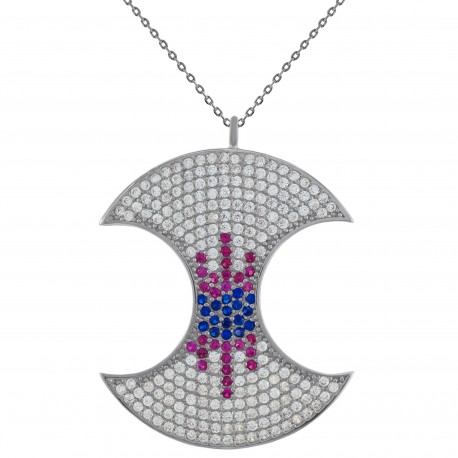 Collier en Argent 925 rhodié et Oxydes Zirconium