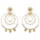 Boucles d'oreilles en acier doré 304L et pierres rose