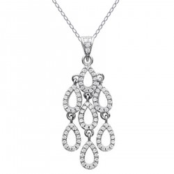 Collier en Argent 925 rhodié et Oxydes Zirconium