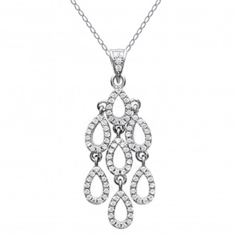 Collier en Argent 925 rhodié et Oxydes Zirconium