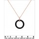 Collier anneau Plaqué Or rose18 carats, céramique et Zirconium