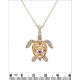 Collier Tortue Plaqué Or 18 carats et Oxydes Zirconium