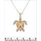 Collier Tortue Plaqué Or 18 carats et Oxydes Zirconium