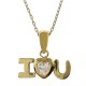 Collier I Love You Plaqué Or 18 carats et Zirconium