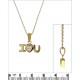 Collier I Love You Plaqué Or 18 carats et Zirconium