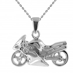 Collier Moto en Argent 925 rhodié