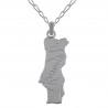 Collier carte Portugal en Argent 925