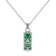Pendentif Tiki en Argent 925 Rhodié et Agate verte