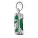 Pendentif Tiki en Argent 925 Rhodié et Agate verte
