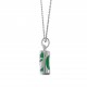 Pendentif Tiki en Argent 925 Rhodié et Agate verte