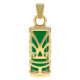 Pendentif Tiki Plaqué Or 18 carats et Agate verte