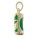 Pendentif Tiki Plaqué Or 18 carats et Agate verte