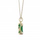 Pendentif Tiki Plaqué Or 18 carats et Agate verte