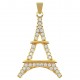 Pendentif Tour Eiffel Plaqué Or 18 carats et Oxydes Zirconium