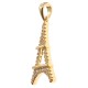 Pendentif Tour Eiffel Plaqué Or 18 carats et Oxydes Zirconium