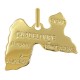 Pendentif carte de Guadeloupe Plaqué Or 18 carats