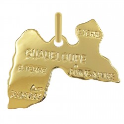 Pendentif carte de Guadeloupe Plaqué Or 18 carats