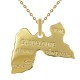 Collier carte de Guadeloupe Plaqué Or 18 carats