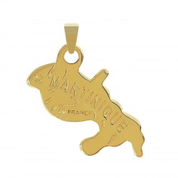 Pendentif carte de Martinique Plaqué Or 18 carats