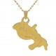 Pendentif carte de Martinique Plaqué Or 18 carats