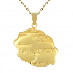 Collier carte de La Réunion Plaqué Or 18 carats