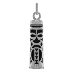 Pendentif Tiki Tendresse en Argent 925 et Onyx