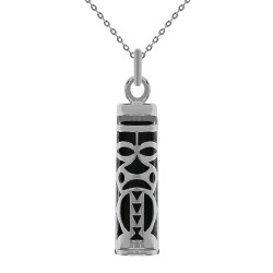 Collier Tiki Tendresse en Argent 925 et Onyx