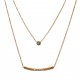 Collier double rang en acier doré et zircones