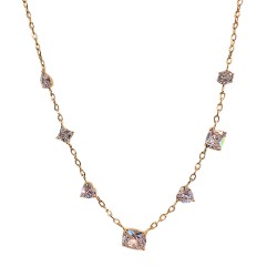 Collier en Acier inoxydable et Zircones