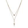Collier double rang en acier doré et zircones