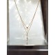 Collier double rang en acier doré et zircones