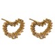 Boucles d'oreilles Coeur en acier doré 304L et Zircones