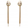 Boucles d'oreilles pendantes en acier doré 304L et Perle